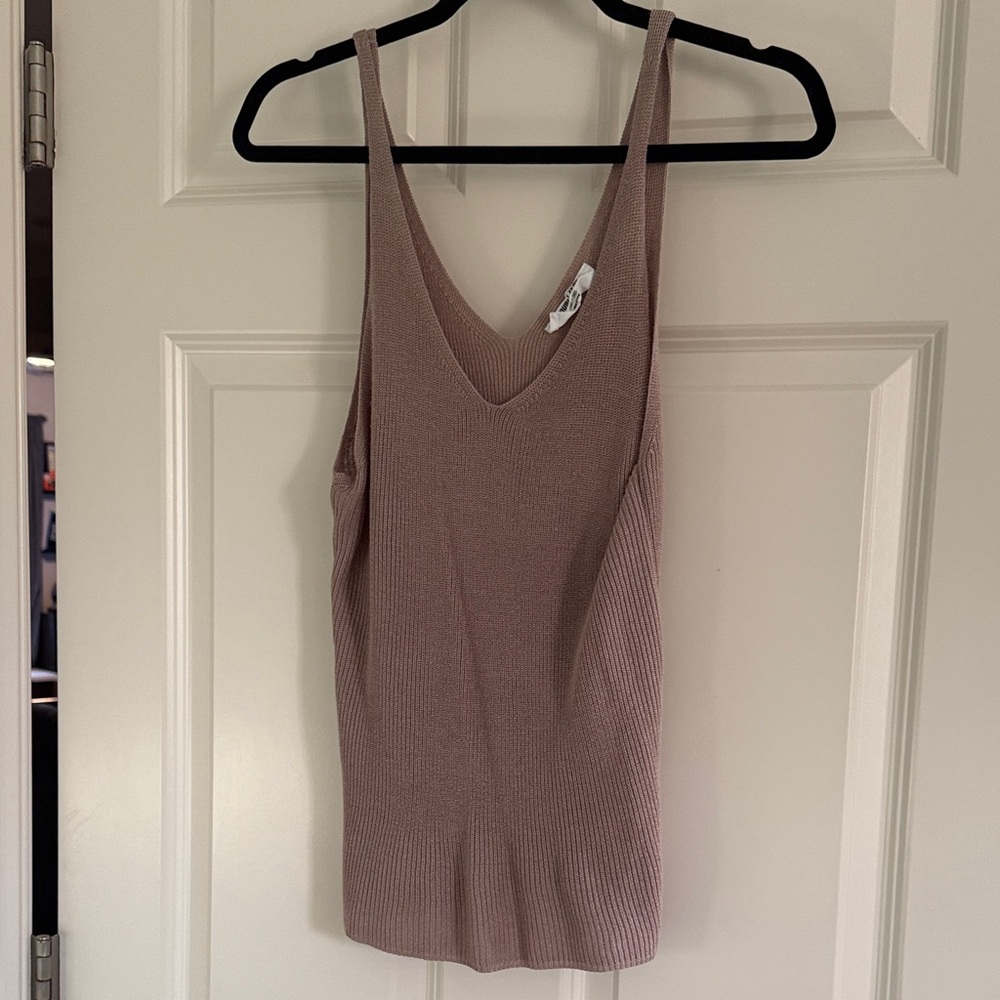 Double Zero mauve Ribbed Tank Top